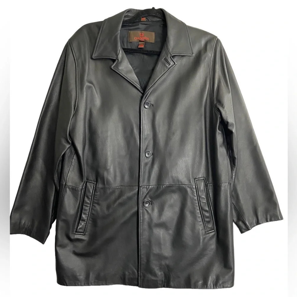 Vintage Danier soft leather long line men’s leather jacket blazer Sz L